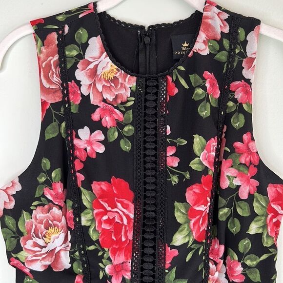 Disney Princess Black and Rose Sleeveless Fit and Flare Eyelet Dress Size Small - Picture 3 of 15
